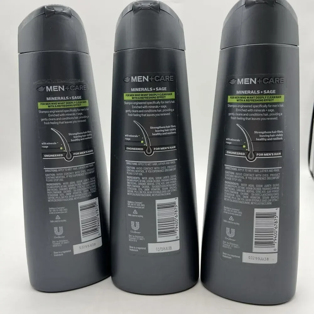 Dove Men+Care, Shampoo+ Conditioner, Fresh & Clean, 12 fl.oz each 3 PK NEW